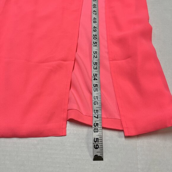 Revolve Superdown Addison Maxi Dress Womens M Hot Pink Chiffon Slip High Slit - Picture 5 of 12